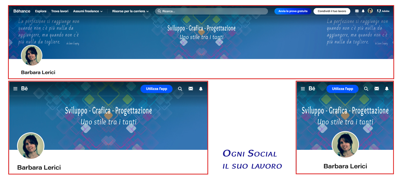 esempi di layout responsive testate social barbaralerici beanche 2025