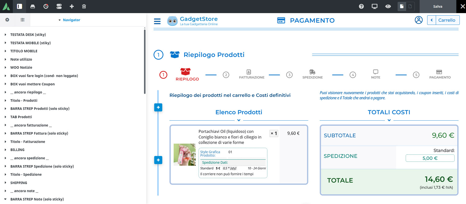 SitoWeb – E-commerce per dropshipping (2024) 53 gadgetstore checkout pagamento modello avada
