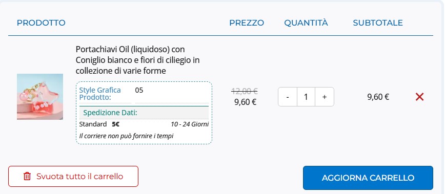 pulsante pulisci carrello woo